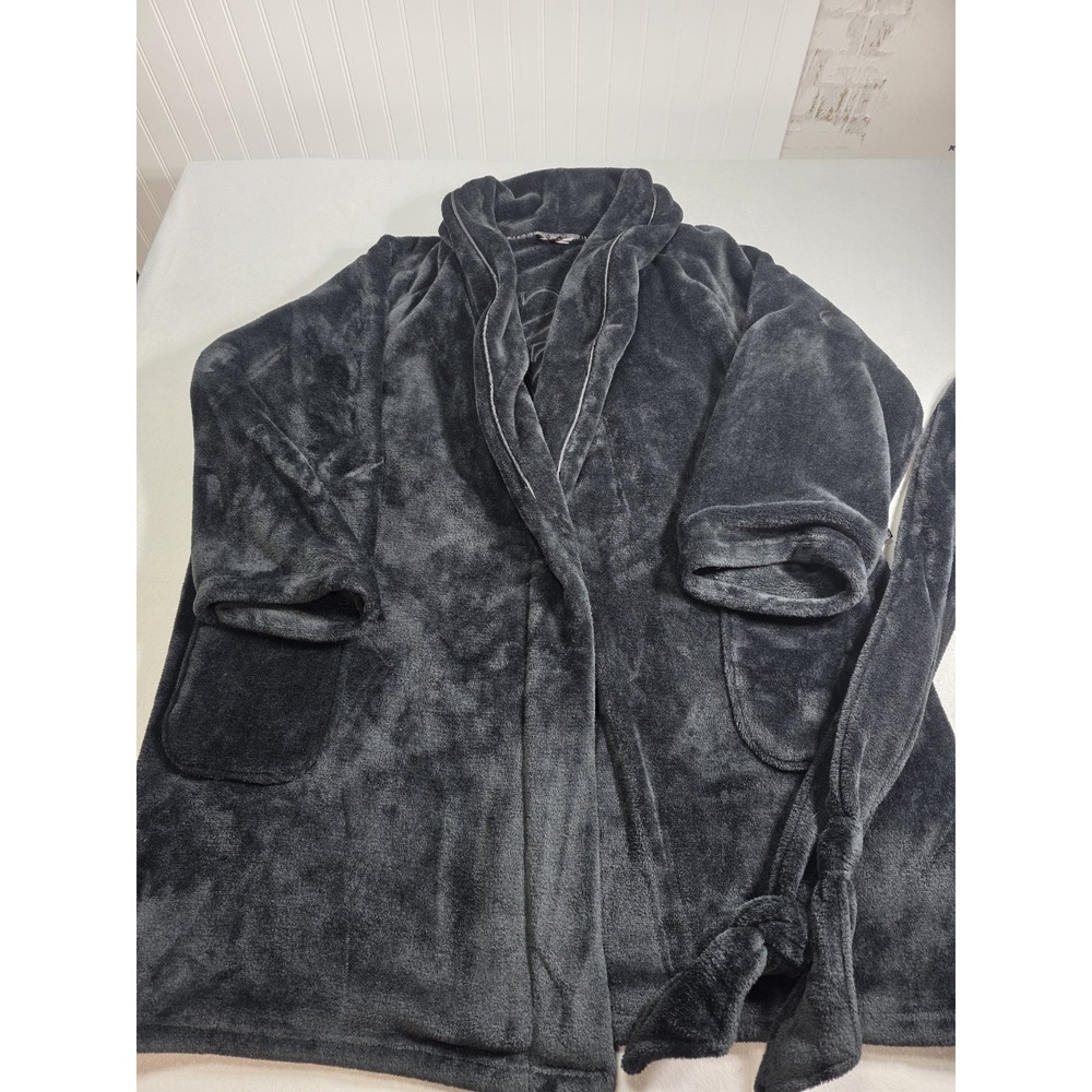 Victoria's Secret Plush Fleece Robe Black XL/XXL Luxe Lounge, Cottagecore Cozy